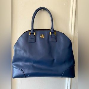 Beautiful large classic blue Tory Burch bag, like-new and perfect for work